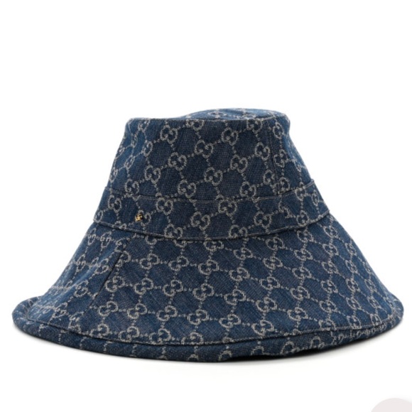 Gucci Eco Washed Denim GG Monogram Brim Hat - Picture 3 of 3